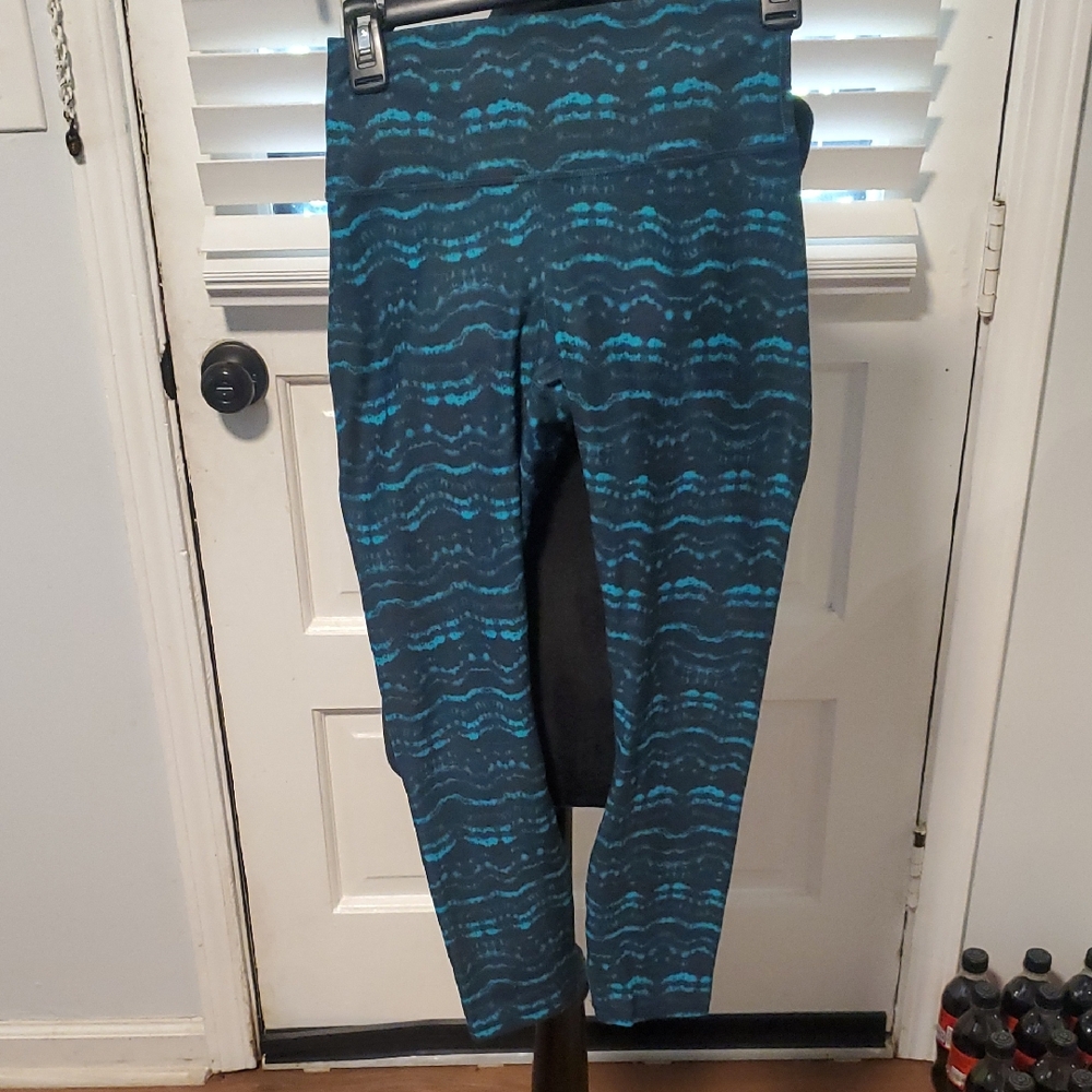 Fabletics Blue Patterned Women's Active Leggings - image 1
